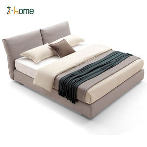 Juego de cama doble de estilo moderno Juego de dormitorio tamaño Queen Cama individual de 1,5 m 1,8 m Nuevo modelo Cama tapizada de tela de lino tamaño king completo - Product Image 2