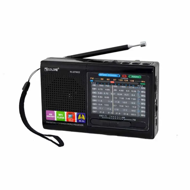 Portable Mini Speaker With Fm Am Sw Radio Rechargeable Battery Am Fm Sw 1-7 9 Bands Radio Receiver
