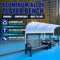Banc extérieur durable pour parc, gymnase, terrain de sport, cour de jeu, sièges en aluminium, cadre métallique