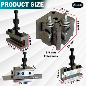ชุดแท่นเครื่องมือกลึงแบบเปลี่ยนเร็ว T-51 หลากหลายแบบ ประกอบด้วย ที่จับมาตรฐาน 2 อัน ที่จับเจาะและตัด 1 อัน ขนาด 1/8 นิ้ว - Product Image 3