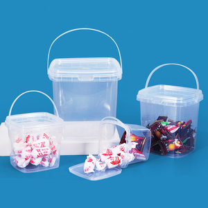 Cubo cuadrado de plástico PET de 500ml, tapa con asa para comida, caramelo, galleta, galleta, Chocolate, mantequilla, jugo, té, cacahuete, patatas fritas, almacenamiento de refrescos - Product Image 4