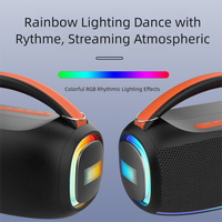 Enceintes portables étanches JB Loud en plastique avec lumière RGB arc-en-ciel pour haut-parleur, subwoofer, audio TWS, AUX, TF, FM, pour fêtes en extérieur
