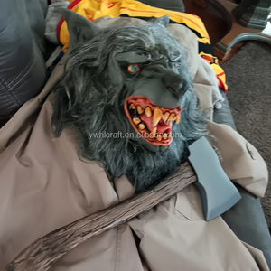 หน้ากากหมาป่าเปื้อนเลือดสำหรับฮาโลวีนแบบสั่งทำพิเศษจาก HLC หน้ากากยางลาเท็กซ์เหมือนจริง ผู้ผลิตอุปกรณ์สวมศีรษะรูปสัตว์สำหรับคอสเพลย์และแต่งตัว - Product Image 2