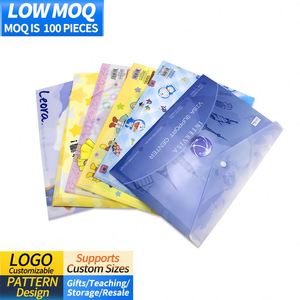 Plastic Transparent A4 <b>Document</b> Envelope <b>Folders</b> Popper Wallets With Button - Product Image 1