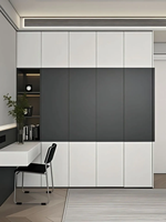 Armoire de chambre à coucher en bois élégante, moderne, autoportante, suspendue, grande capacité, avec espace de bureau flottant, durable pour une utilisation en villa