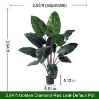 Plante artificielle Oreille d'éléphant 160 cm Grande en plastique en pot Écologique Recyclable Intérieur Extérieur Maison Remise de diplôme Nouvel An Mariage