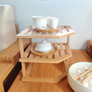 Trépied d'angle en <span class=keywords><strong>bambou</strong></span> à 3 couches pour organiser les supports de rangement et les supports pour épices et condiments de cuisine - Product Image 5