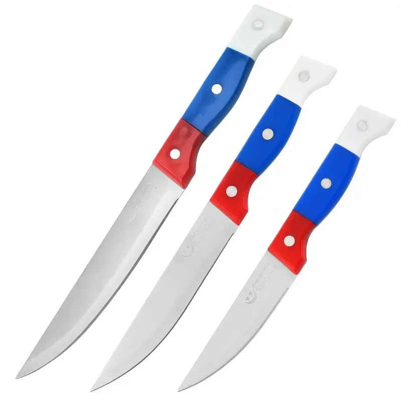 Produttori all'ingrosso in acciaio inox coltello da frutta 3 colori coltello da frutta portatile pelapatate taglio tre colori manico di buccia coltello