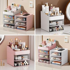 Light Luxury Skin Care <b>Makeup</b> Organizer Desktop Dustproof Plastic Storage <b>Box</b> with Cross Border Masks Lipsticks Other Cosmetics - Product Image 2