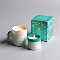 Boîtes d'emballage personnalisées de luxe pour bougies aromatiques en céramique de Noël, gobelet en verre pour bougie de 1 oz, boîte cadeau personnalisée pour bougie