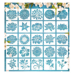 Plantillas de dibujo de flores, plantas Pastoral de primavera, 6 pulgadas, reusables, girasoles/<span class=keywords><strong>margaritas</strong></span>/rosas - Product Image 1