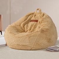 Poufs en peluche en promotion – Rembourrage en polyéthylène pour intérieur, pouf géant moelleux en fausse fourrure, canapé paresseux