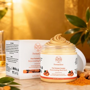 Mascarilla Facial de Arcilla de Cúrcuma Fermentada, Iluminadora, Limpiadora Profunda, Desintoxicante de Poros, Antioxidante, Renovadora de la Piel Opaca, Rejuvenecedora - Product Image 1