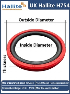 Sello de aceite de poliuretano Hlett H754 británico con anillo de sellado <span class=keywords><strong>Glea</strong></span> para pistón de cilindro hidráulico - Product Image 2