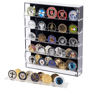 Hiện đại Acrylic quân xu chủ hiển thị trường hợp có thể tháo rời Kệ từ cửa đánh bóng bề mặt cho thách thức đồng xu hiển thị - Product Image 1
