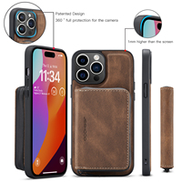 Casing Ponsel iPhone 18 Pro Max Magnet Wireless Charging Card Holder Stand Kulit Sintetis 17 Air 16 Plus 15 14 13 12