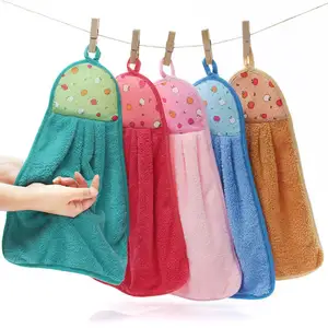Wholesale 2024 Hanging Kitchen Towel Quickly-dry Lovely Hand Towel With Ties