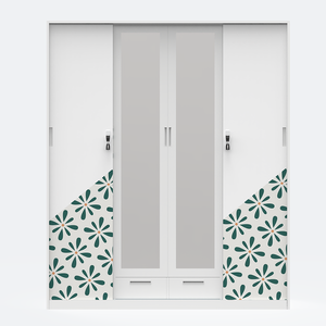 Usine directe armoire imprimée en acier robuste de haute qualité armoire de rangement en métal à 3 portes meubles de chambre à coucher - Product Image 4