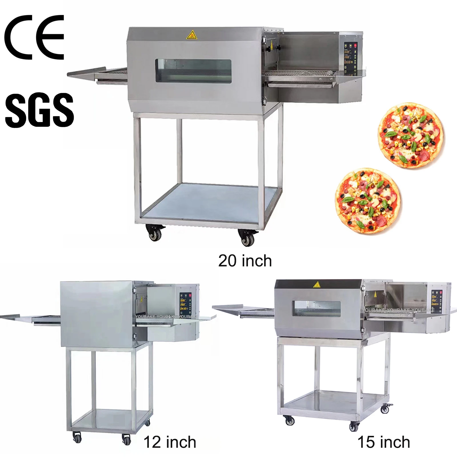 Venda quente Elétrica/Gás Pizza Forno Transportador Comercial Forno de Pizza 12 15 18 20 32 polegada Cozimento Forno Pizza Maker Equipamentos de Padaria