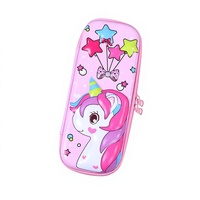 Vente chaude mignon 3D porte-crayon en trois dimensions école primaire dessin animé étanche anti-chute grande capacité crayon stylo sac