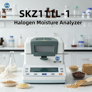 Analyseur d'humidité halogène SKZ111L-1, résolution 1 mg, précision 0,01 %, humidimètre numérique pour céréales, aliments, sol, <span class=keywords><strong>bois</strong></span>, textile - Product Image 1