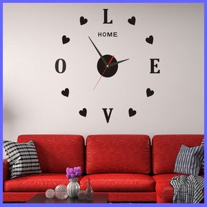 3D Frameless <b>Wall</b> Clock Creative Heart Silence Digital Clock DIY Acrylic <b>Mirror</b> <b>Wall</b> Stickers for Home Office Decor - Product Image 2
