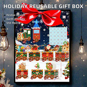 <span class=keywords><strong>Caja</strong></span> Cuadrada Ecológica Reutilizable <span class=keywords><strong>de</strong></span> 1mm para Galletas y Dulces <span class=keywords><strong>de</strong></span> Navidad, Año Nuevo, Fiesta, Tren, Muñeco <span class=keywords><strong>de</strong></span> Nieve, Papá Noel, Hecha <span class=keywords><strong>con</strong></span> Material Reciclado - Product Image 3