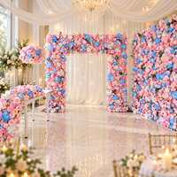 Décoration de fond de scène de mariage personnalisée, arche florale artificielle en soie de 8 pieds, panneaux muraux de fleurs artificielles