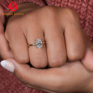 Anello Personalizzato con Diamante Coltivato in Laboratorio, Oro Massiccio 10K 14K 18K, Certificato IGI, CVD HPHT, Solitario Ovale Classico per Matrimonio da Donna - Product Image 4