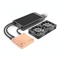 Refroidisseur liquide pour processeur de bureau avec double ventilateur, système de pompe de refroidissement à eau personnalisé, solution de refroidissement AIO industrielle pour HTPC tout-en-un