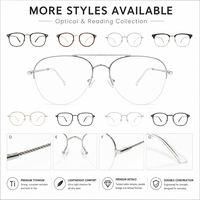 Monturas de Gafas de Lectura Ópticas de Titanio Cuadradas Personalizables Readsun, Diseño Metálico Ligero y Flexible para Adultos