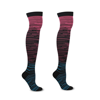 Compports Circulation Meilleur soutien Chaussettes de compression de conception fantaisie sur les bas du genou Extra Long Plus Size Women Thigh High Sock