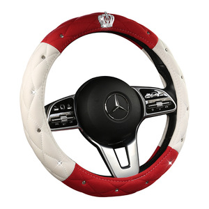 宝马大奖赛奥迪欧尚真皮方向盘套网红INS秋冬麂皮皇冠钻石轿车和车辆 - Product Image 5