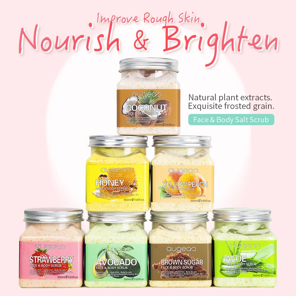 Low MOQ OEM Augeas organic wholesale private label sugar whitening packaging jars container body scrub