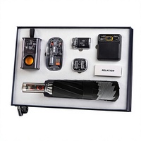 Coffret Cadeau Cyberpunk Mech : Power Bank Transparente en Acier Inoxydable, Enceinte Sans Fil, Bouteille Isotherme – Kit Cadeau d'Entreprise d'Art Moderne
