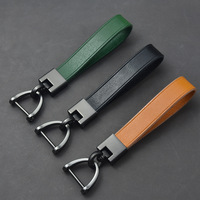 Porte-clés en cuir véritable pleine fleur tanné végétal, cordon pour clés de voiture, emballé individuellement, idéal pour les voyages d'affaires