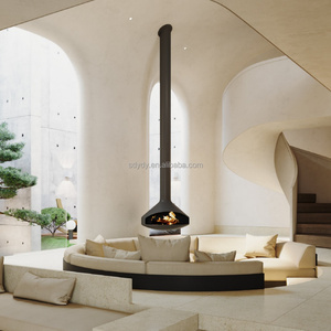 PANSEE Nelson600-1100mm Stufa ad Angolo in Acciaio al Carbonio per Riscaldamento Domestico Interno con Fiamma Reale, Design Moderno - Product Image 3