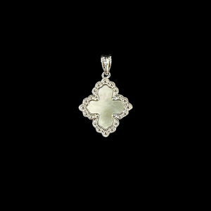 Ciondolo in Giadeite Naturale Birmana di Grado A a Forma di Croce e Fiore, Collana con Pendente in Giadeite Verde per Donna, Regalo in Giadeite (con Certificato NGTC) - Product Image 6