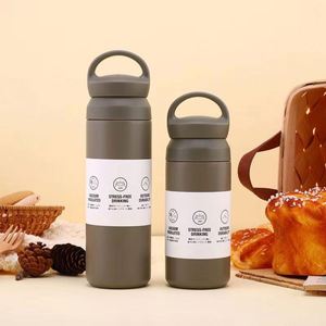 Termo Creativo de 500 ml, Acero Inoxidable 304, Ecológico, Portátil para Estudiantes, Taza para Agua/Té con Asa, Apto para Agua Hirviendo, Caja de Regalo - Product Image 5