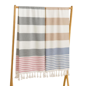 Fabricante de toallas de playa personalizadas de India 100% Toallas de playa a rayas de algodón orgánico Cabana | Toallas de piscina y de natación de secado rápido - Product Image 1