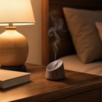 Diffuseur d'huiles essentielles en bois naturel, portable, en noyer, avec logo personnalisé au laser, sans alcool, écologique, pour les entreprises