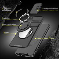 Coques de téléphone portable avec fenêtre coulissante, support métallique circulaire, protection magnétique de l'appareil photo, coque arrière pour Xiaomi Poco M8 Pro 5G