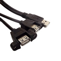 USB 2.0 mâle double montage sur panneau femelle câble séparateur d'extension 3A charge rapide pur cuivre PVC veste feuille blindage ordinateur