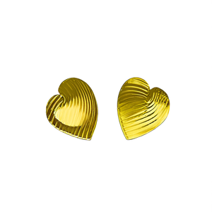 Boucles d'oreilles tendance en forme de cœur, plaquées or PVD, en acier inoxydable 316L, bijoux durables et résistants - Product Image 2