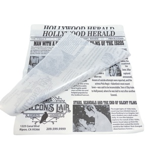 SP998 Carta da Imballaggio Alimentare Antigrasso per Deli/Contenitori, Stile Novità, per Burger e Sandwich - Offerta Speciale - Product Image 1