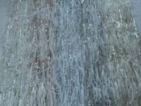 Dentelle en plumes d'autruche lourdes, franges blanches, sequins et perles sur tulle, directement de l'usine, OEM ODM personnalisé pour robe de mariée