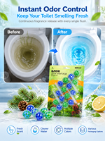 Nettoyant pour la Coupelle des Toilettes 50g, Parfum Longue Durée, Désodorisant pour Cuvette, Bloc Nettoyant en Profondeur pour la Coupelle, Couleur et Parfum Personnalisables