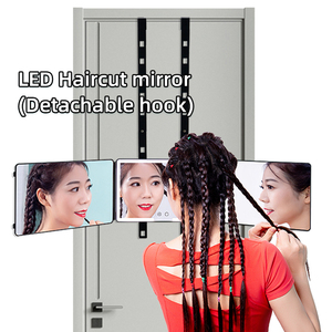 Espejo de Maquillaje <span class=keywords><strong>con</strong></span> Soporte <span class=keywords><strong>para</strong></span> Puerta, Espejo de Corte de Cabello <span class=keywords><strong>con</strong></span> Rotación de 360 Grados, Espejo de Tres Vías <span class=keywords><strong>para</strong></span> Salón de Belleza <span class=keywords><strong>con</strong></span> <span class=keywords><strong>Luces</strong></span> LED - Product Image 2