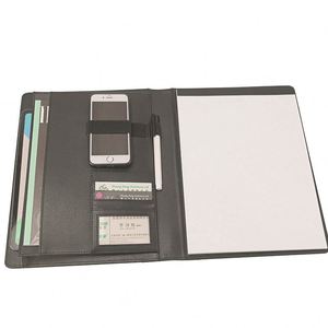 Business Custom <b>A4</b> Multi-Function Document Bag Portfolio Pu Leather <b>File</b> Folder With Paper Pad - Product Image 2