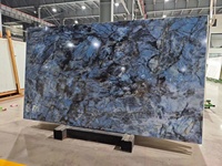 Dalles de verre imprimées en 3D en granit bleu Labrador Nano verre pleine masse Pierre artificielle pour plan de vanité et mur de salle de bain